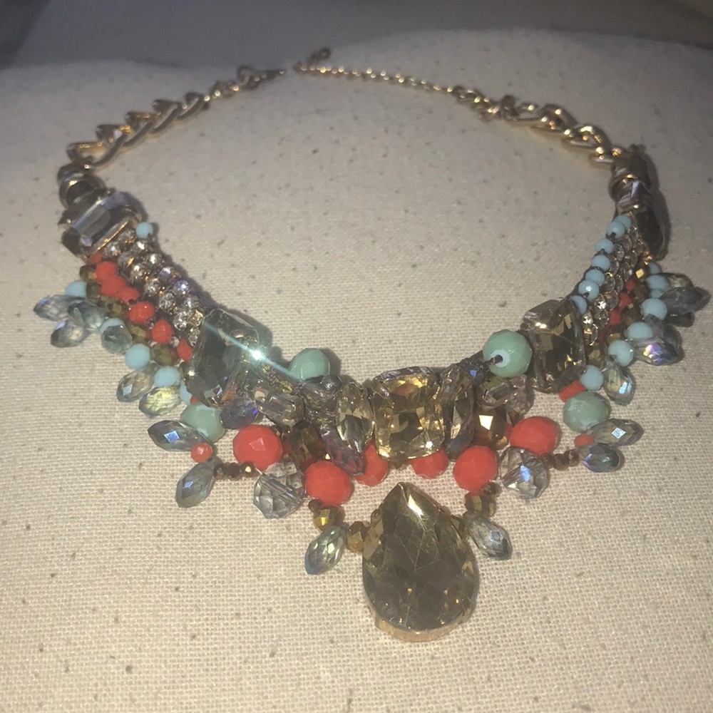 Multicolor Jewel Statement Necklace